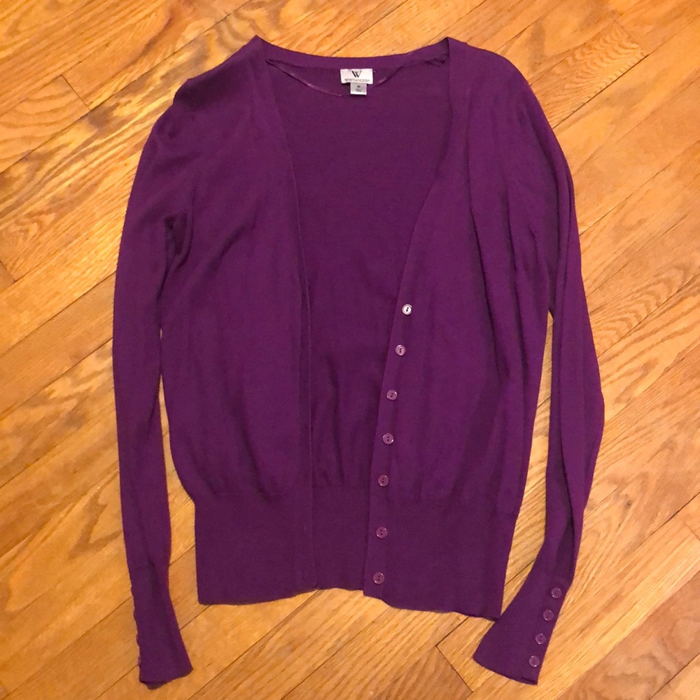 Purple Button Down Sweater